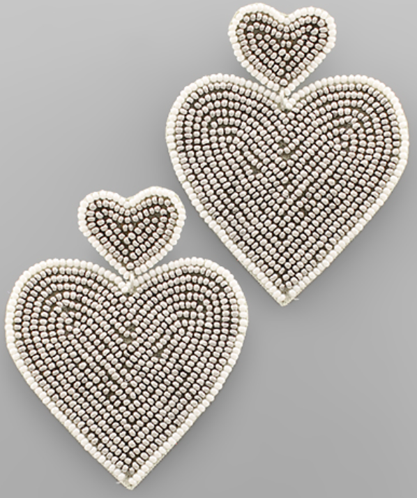 Two Heart Bead Earrings