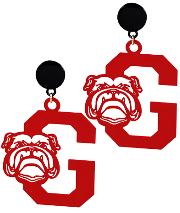 "G" & Filigree Bulldog Earrings