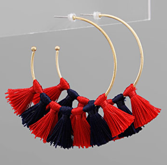 College Color Tassel Hoops