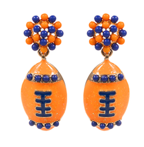 Enamel Football Earrings