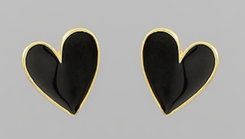 Enamel Heart Earrings