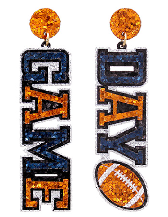 GAME DAY Letter Glitter Earrings