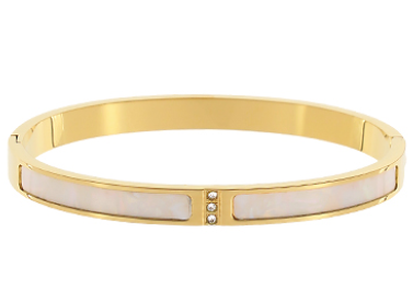 MOP Stainless Steel Crystal Bracelets