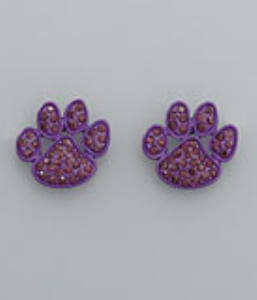 Paved Paws Stud Earrings