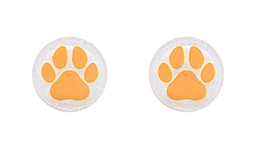 Gameday: Paw Print Acrylic Disk Stud Earrings