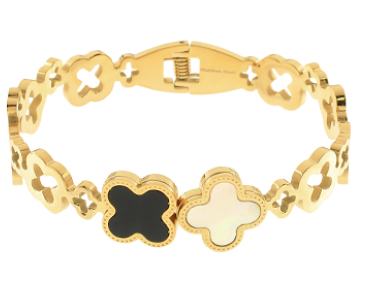 2 Clover Stainless Steel Bracelet