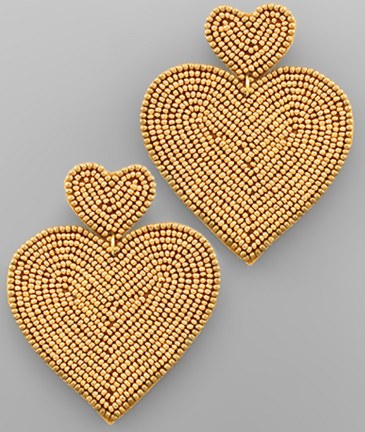 Two Heart Bead Earrings
