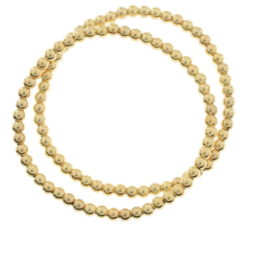 2 Pc Metal Beaded Ball Bracelets
