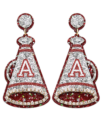 Alabama Cheer Megaphones Glitter Earrings
