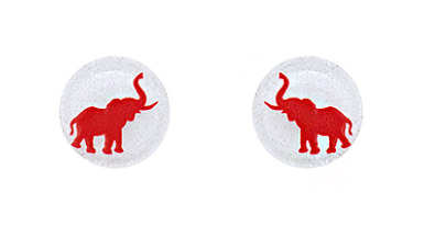 AL Elephant Acrylic Disk Earrings