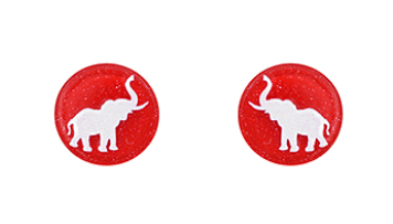 AL Elephant Acrylic Disk Earrings