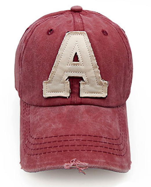 "A" Vintage Dyed Baseball Cap