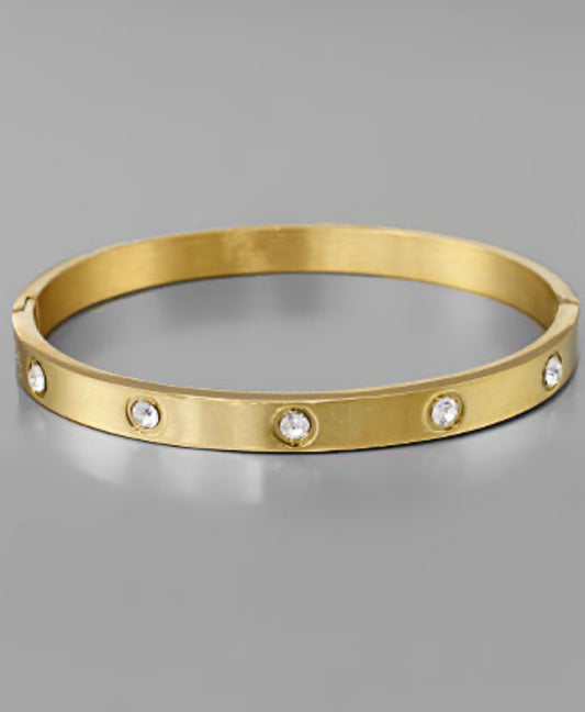 CZ 5mm Crystal Engraved Bracelet