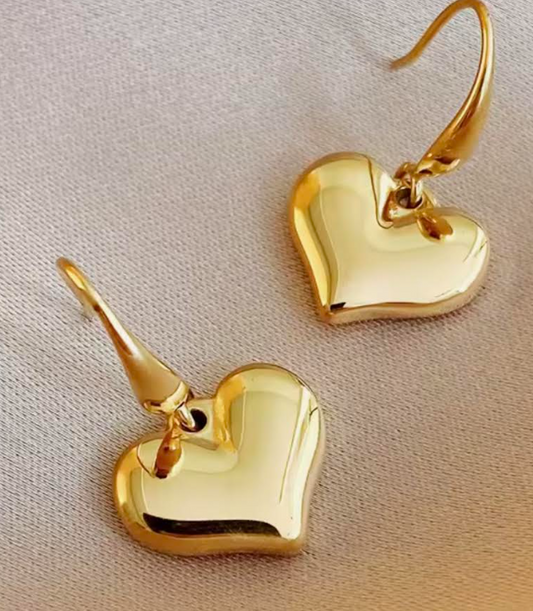 Stainless Steel Gold Hearts w/Hook