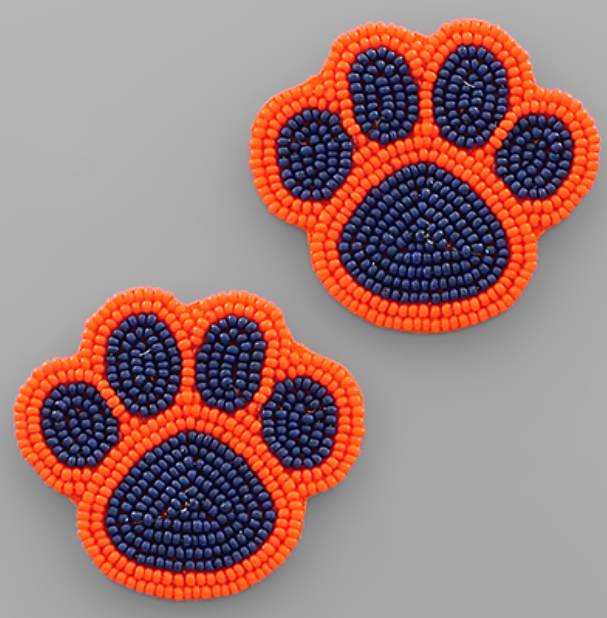 Beaded Paw Print Earrings