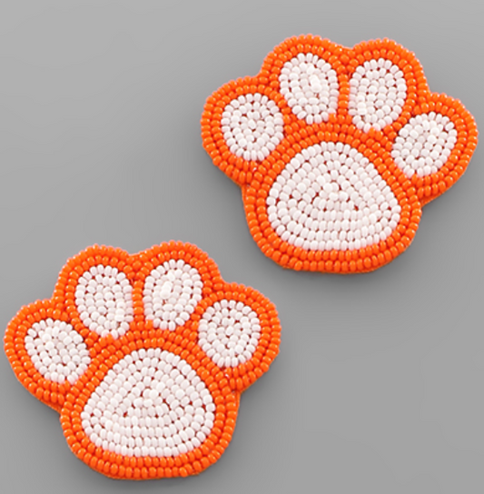Beaded Paw Print Earrings