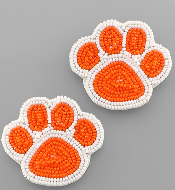 Beaded Paw Print Earrings