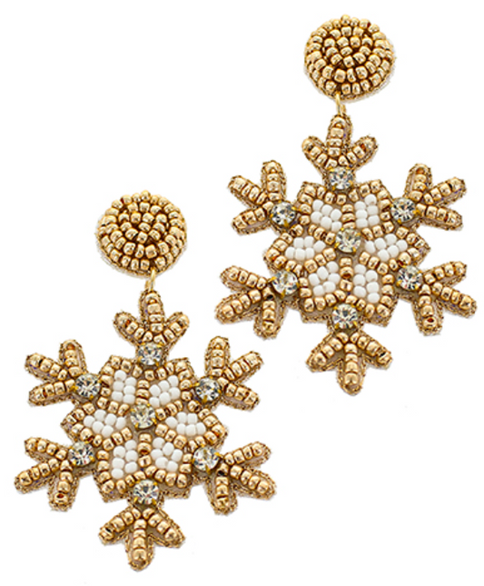 Beaded Snowflake Earrings
