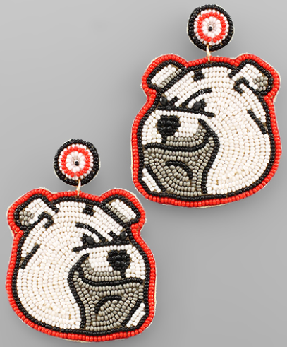 Beaded Bulldog Earrings