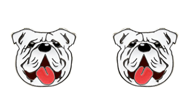Bulldog Epoxy Stud Earrings