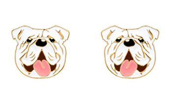 Bulldog Epoxy Stud Earrings