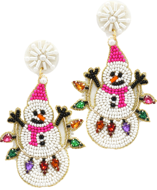 Christmas Lights & Snowman Earrings
