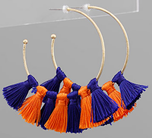 College Color Tassel Hoops