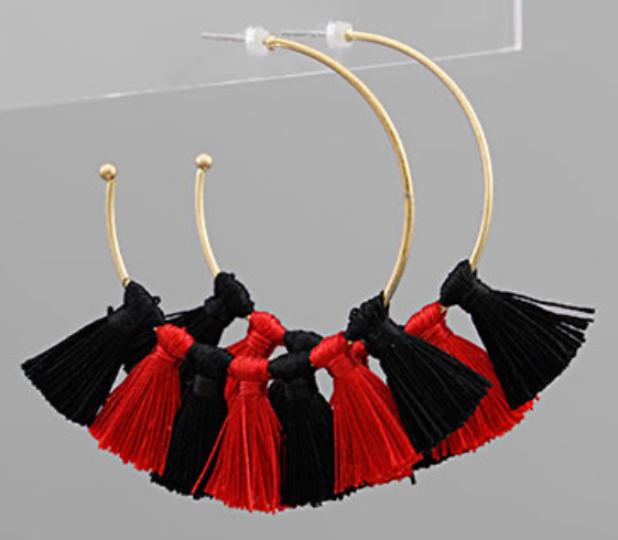 College Color Tassel Hoops