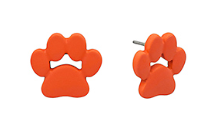 Color Coated Paw Earrings