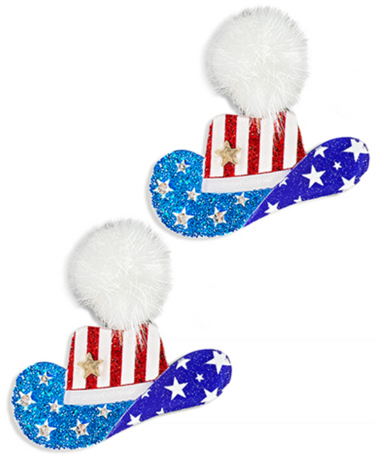 Cowboy Hat USA Earrings
