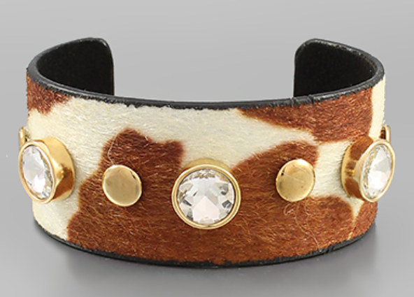 Cow Print Leather Cuffs