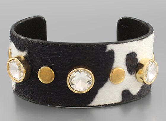 Cow Print Leather Cuffs