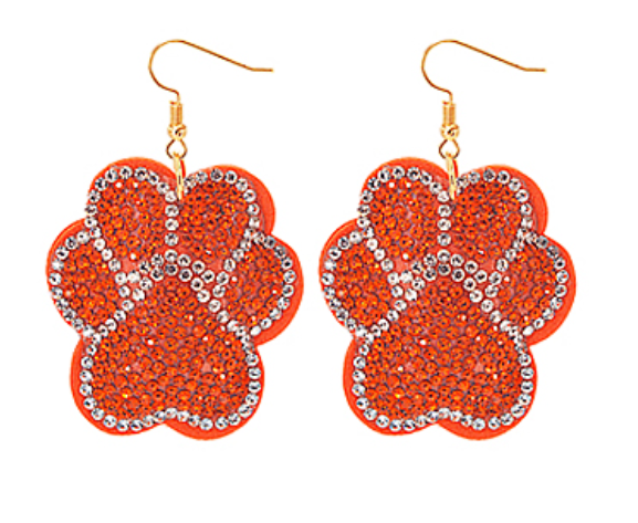 Crystal Paw Print Cushion Earrings