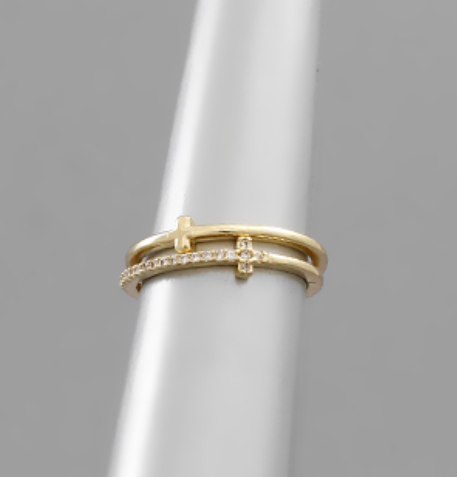 CZ Cross Rings