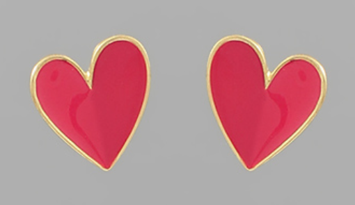 Enamel Heart Earrings