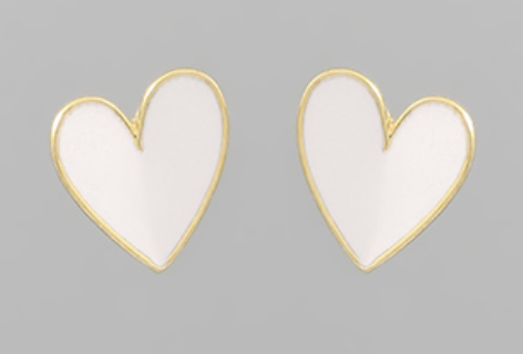 Enamel Heart Earrings