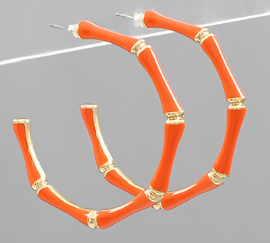 Epoxy Bamboo Shape Earrings