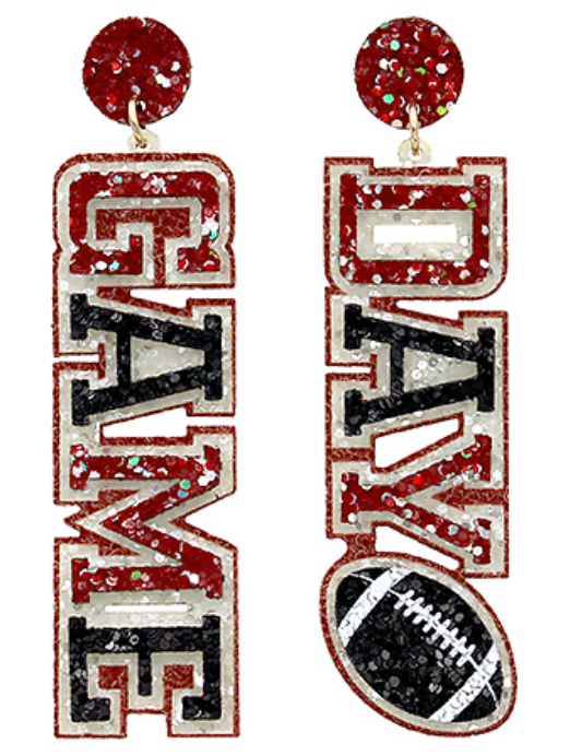GAME DAY Letter Glitter Earrings