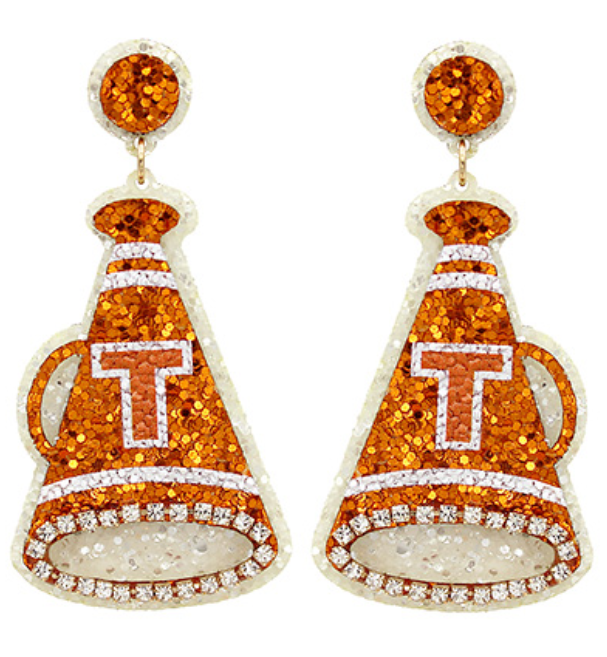 Gameday: Megaphone Glitter Earrings