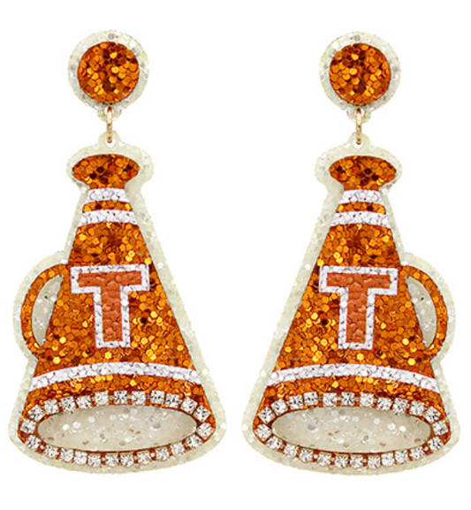 Gameday: Megaphone Glitter Earrings