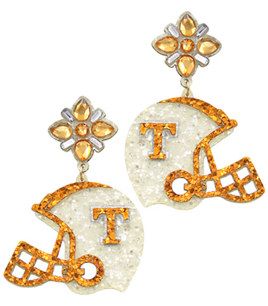 Glitter Football Helmet Earrings