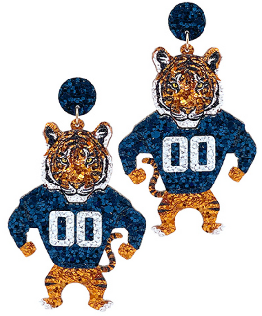 Glitter Tiger Earrings
