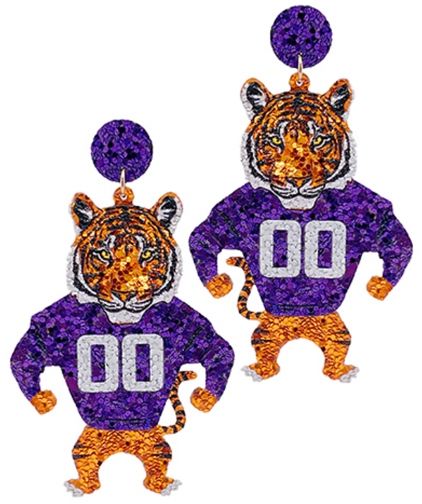 Glitter Tiger Earrings
