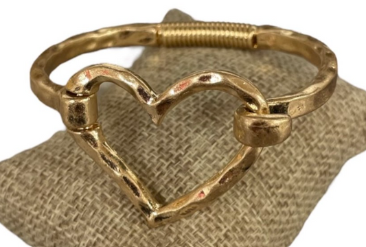 Hammered Open Heart Bracelets
