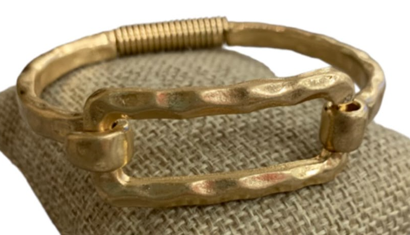 Hammered Open Rectangle Bracelets