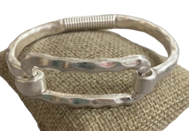 Hammered Open Rectangle Bracelets