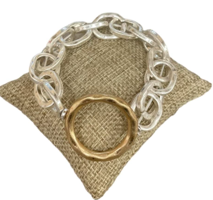 Hammered Stretch Circle Bracelets