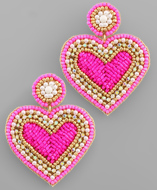 Heart Bead Earrings