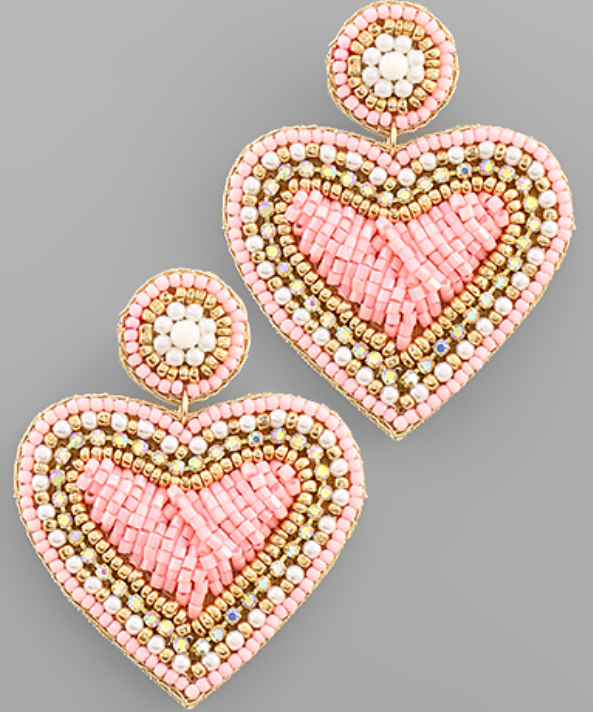 Heart Bead Earrings