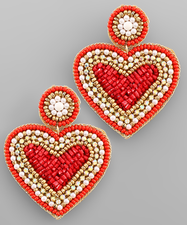 Heart Bead Earrings